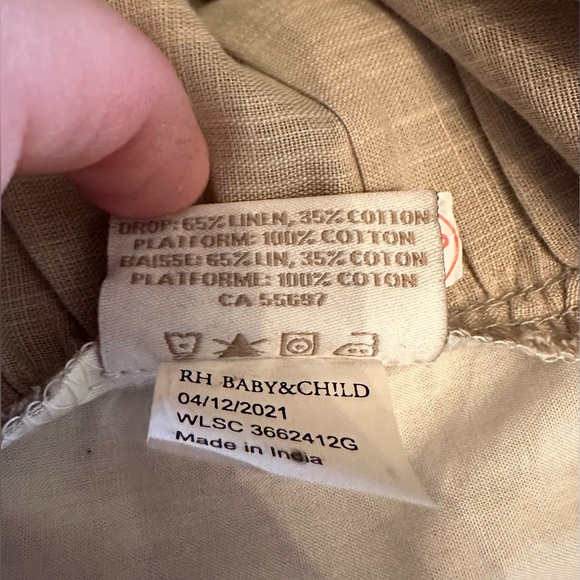 EUC RH Baby & Child Washed Linen-Cotton Crib Skirt in color grey. - Picture 6 of 6